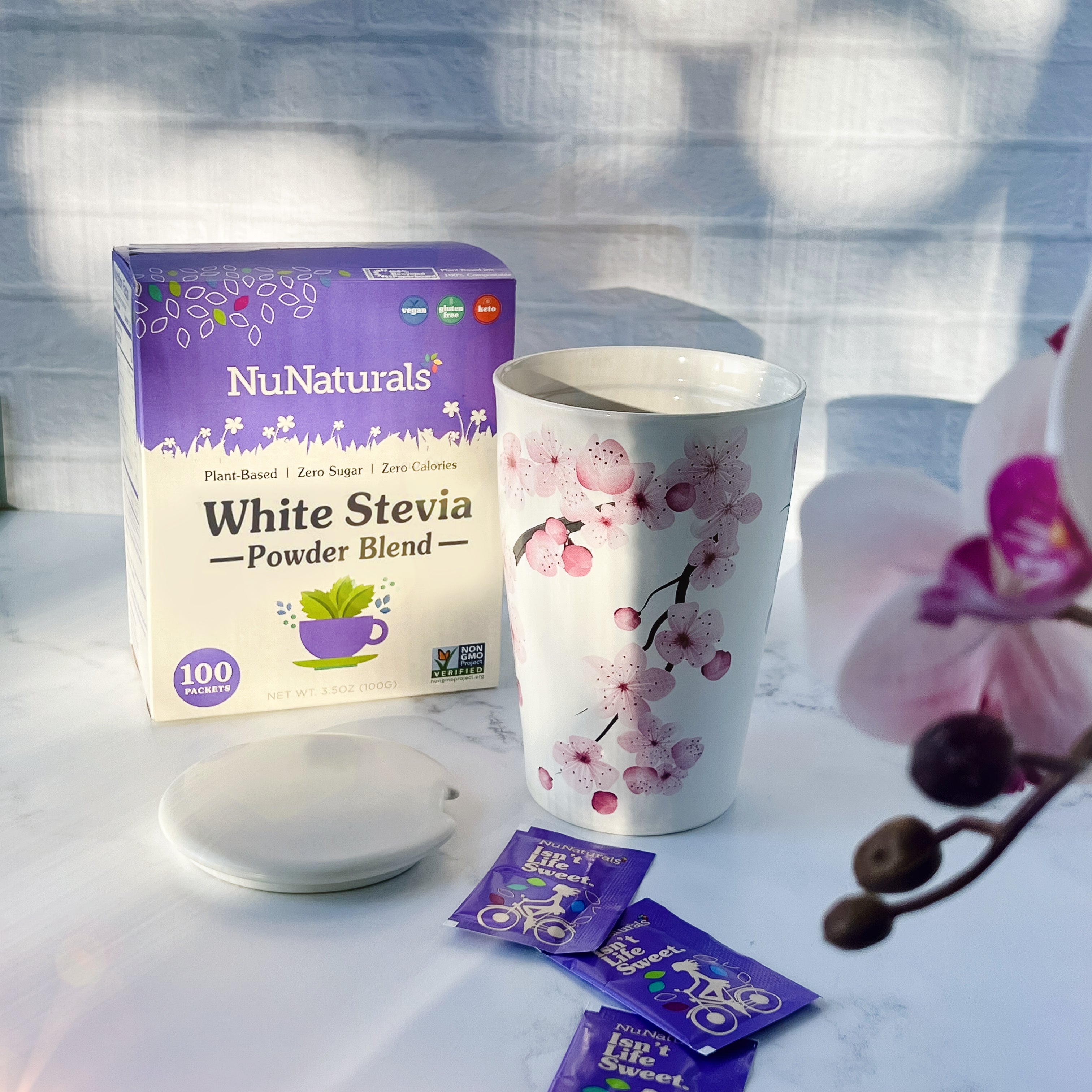 White Stevia Powder Packets