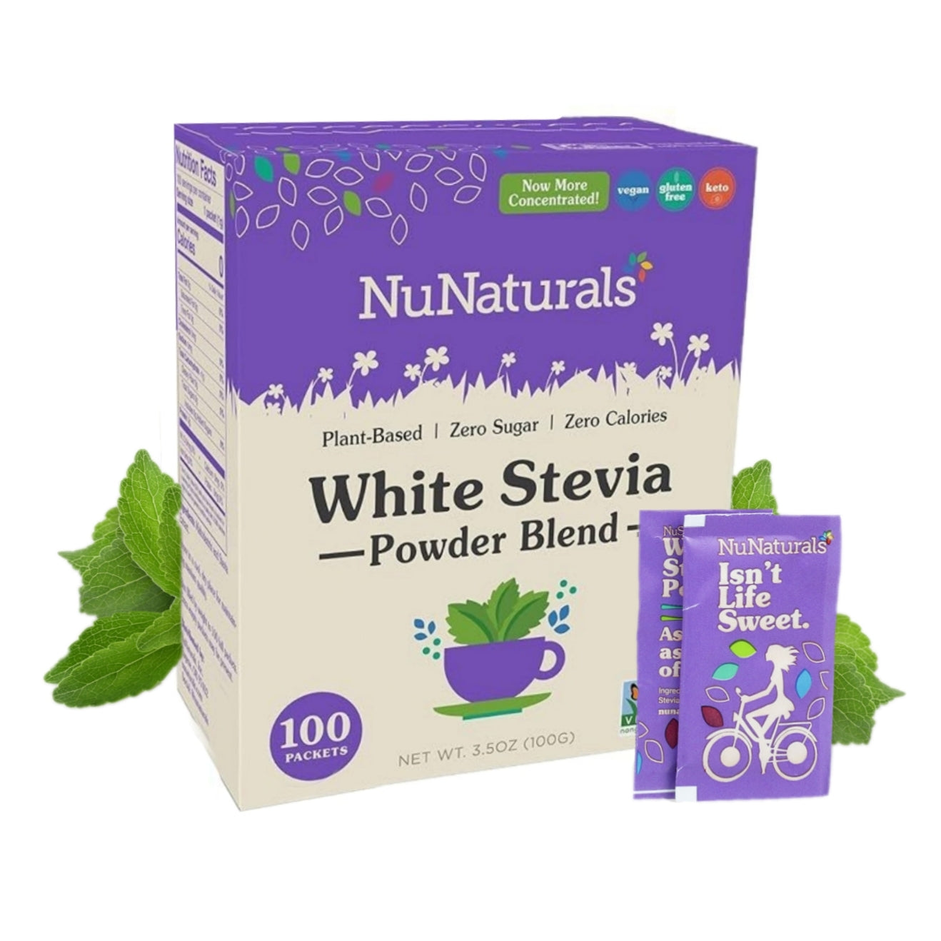 White Stevia Powder Packets